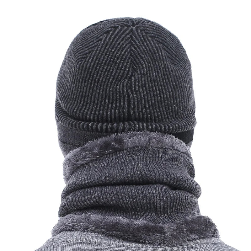 Skullies Beanies Men Scarf Knitted Hat Cap Male plus Gorras Bonnet Warm Wool Thick Winter Hats for Men Women Beanie Hat